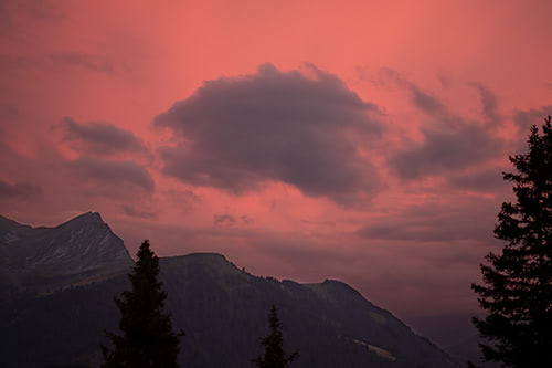 Bergansicht Sonnenuntergangt