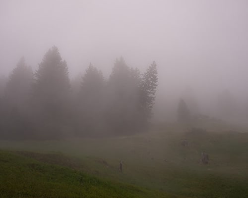 Bergausschnitt im Nebel